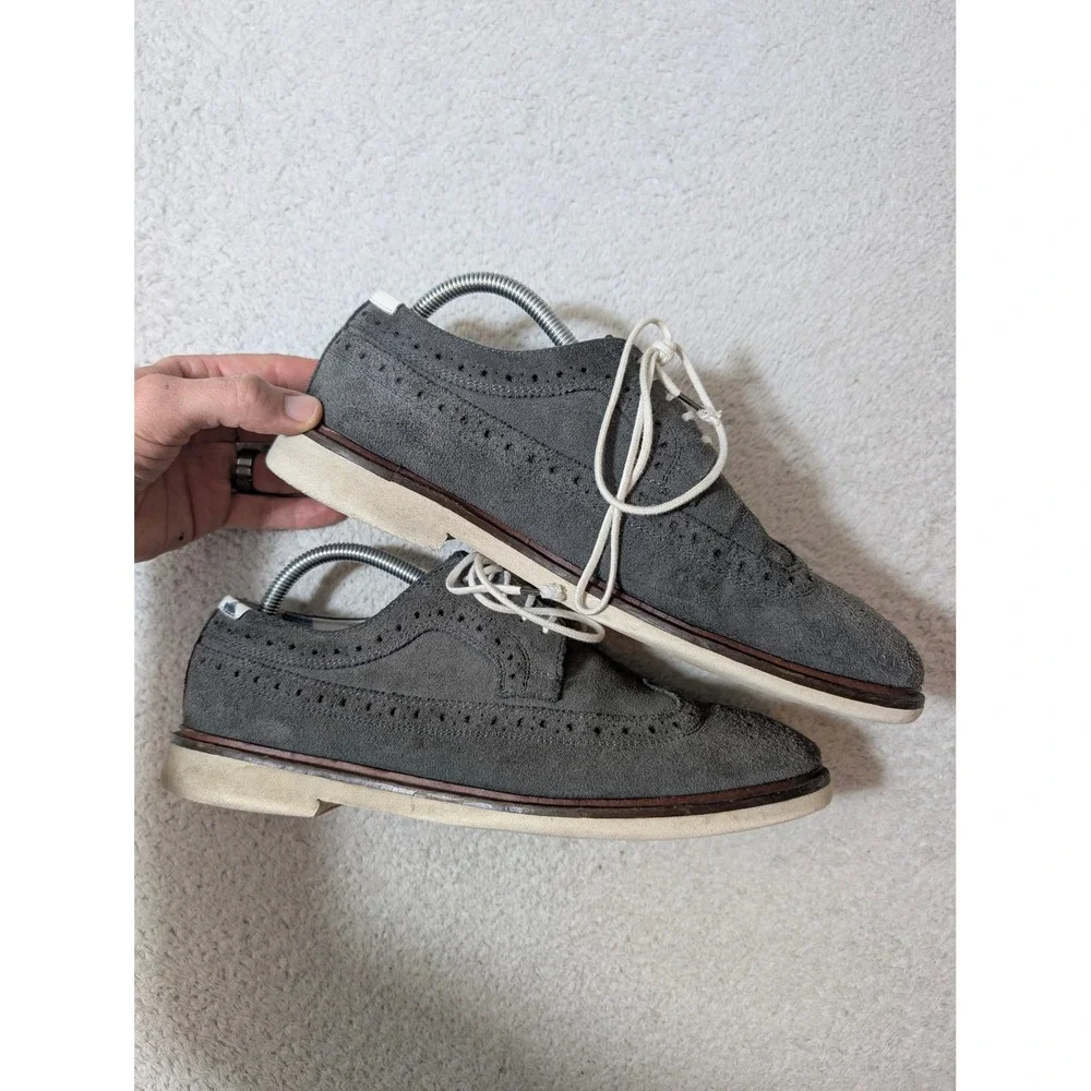 Paisley & Gray Wingtip‎ Oxford Mens 9 Gray Suede Brogue Dress Shoes